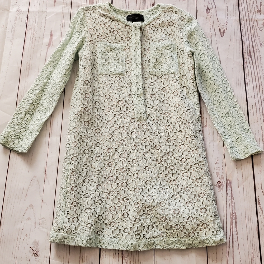 Victoria Beckham for Target 3/4 sleeved lace mini dress mint green size XS